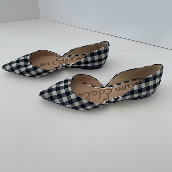 Sam Edelman gingham plaid pointy toe flats - Picture 4 of 6